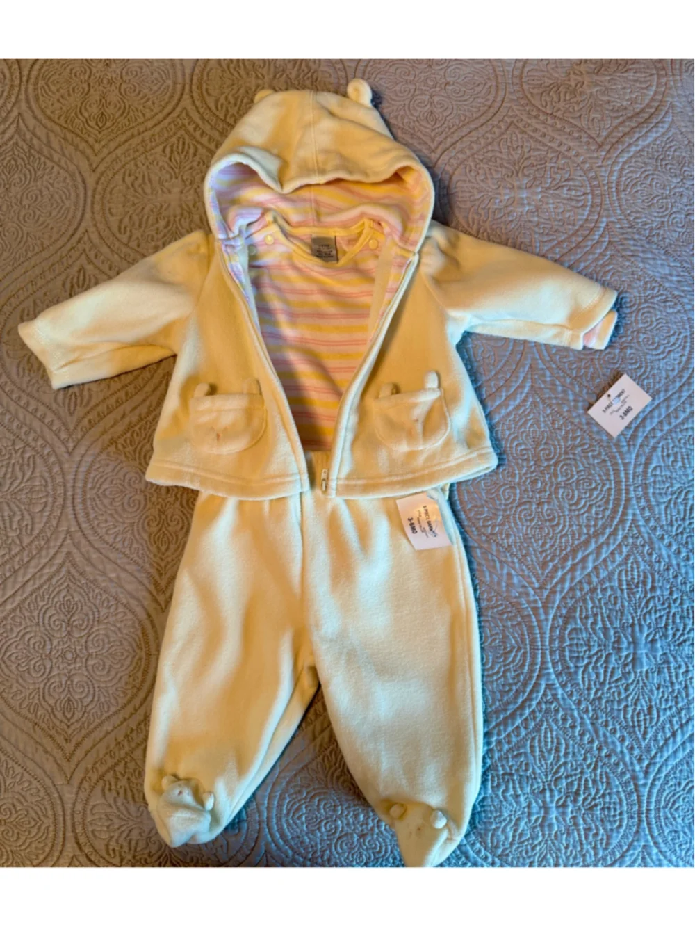Baby First Impressions 3-Piece Set 3-6 Months Yellow Pink Striped